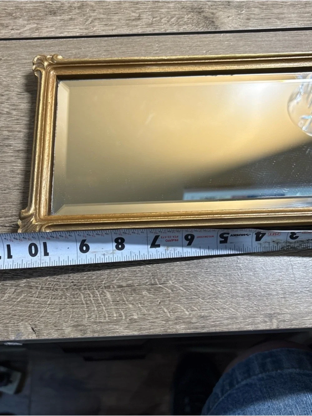 Vintage Mirrored Gold Vanity Tray Homco Wall Mirror Hanging A Little Worn